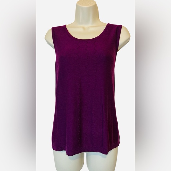Cable & Gauge Camisole/Tank Knit, Sleeveless Women’s Top, Magenta, Size Large - Picture 1 of 11